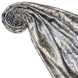 Lorenzo Cana Luxury Scarf 100% Silk Scarf 70 X 190 cm Paisley Silk Scarf Silk Pashmina Silk Scarf Gold Beige Blue 7841511