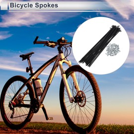 RATCHROLL 1 Set Universal Bicycle Spokes 13G 177mm Length Bike Wheel Spokes Nipple Black 45 Steel