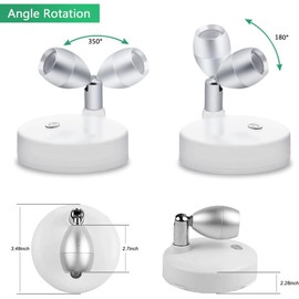 KINDEEP Spotlight Battery Operated, RGB Wireless LED Puck Light, Stick on Mini Accent Light, Dimmer & Timer Uplight with Remote, 4000K Warm White, for Picture Artwork Painting Plants 6 Pack