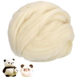 Felting Wool 250g Core Wool for Needle Felting, White Felting Wool Packs Synthetic Wool Roving for DIY Crafts