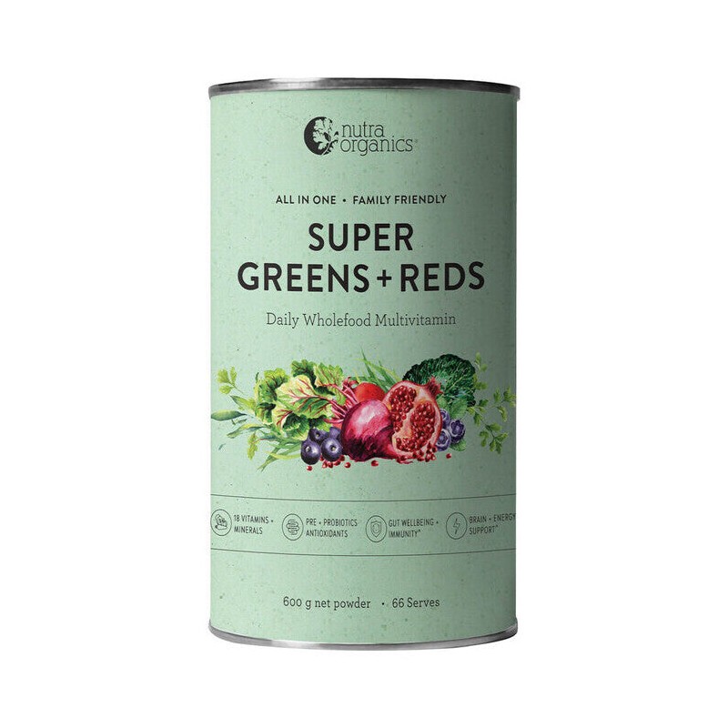 Nutra Organics Super Greens + Reds, 150 g