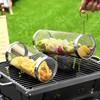 Rolling Grill Basket 2 Pcs, Grilling Baskets for Outdoor Grilling,