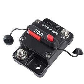 Riloer 30 Amp Circuit Breaker Trolling with Manual Reset, Car Marine Trolling Motors Boat ATV Manual Power Protect for Audio System, Fuse Waterproof 12V-48VDC