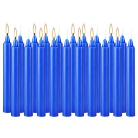 Taper Candles Unscented Taper Candles for Christmas,Household, Wedding, Rituals, Prayer, Birthdays, Meditation, Altar,Party and Home Décor Candlesticks(Blue-4" 20).