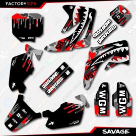 Factory EFX Gray & Red Savage Racing Graphics Kit fits Honda Cr85 03-07 CR 85 2003-2007