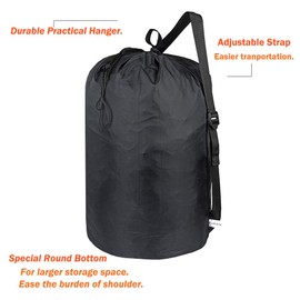 UniLiGis 2 Pack Washable Laundry Bag with Strap, Laundry Backpack with Drawstring, Combined Use of Laundry Basket or Clothes Hamper, Can Hold 3 Loads of Laundry for Travel Dorm College, Black