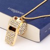 Shining Crystal Rhinestone Bling Whistle with Keychain for Referees, Coaches,