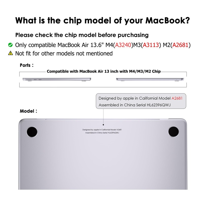 eleger Case Compatible with MacBook Air 13 inch M4 A3240