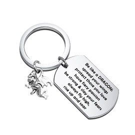 SEIRAA Dragon Keychain Be Like a Dragon Protect You Love Jewelry Flying Dragon Gift For Dragon Lovers (Dragon Keychain)