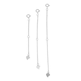 IWOWHERO 3pcs Silver Bracelet Chain Extender DIY Jewelry Accessories for Necklaces Bracelets Design Durable Material Easy Attachment with Spring Snap