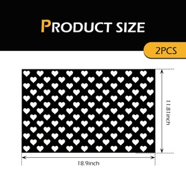 MOXRUQ 2 PCS Heart Shaped Car Taillight Cover Sticker, 18.9" x 11.81" PVC Self-Adhesive Car Light Film Sticker, Waterproof Scratch Prevention Auto Body Love-Heart Decals for Most Cars (Black)