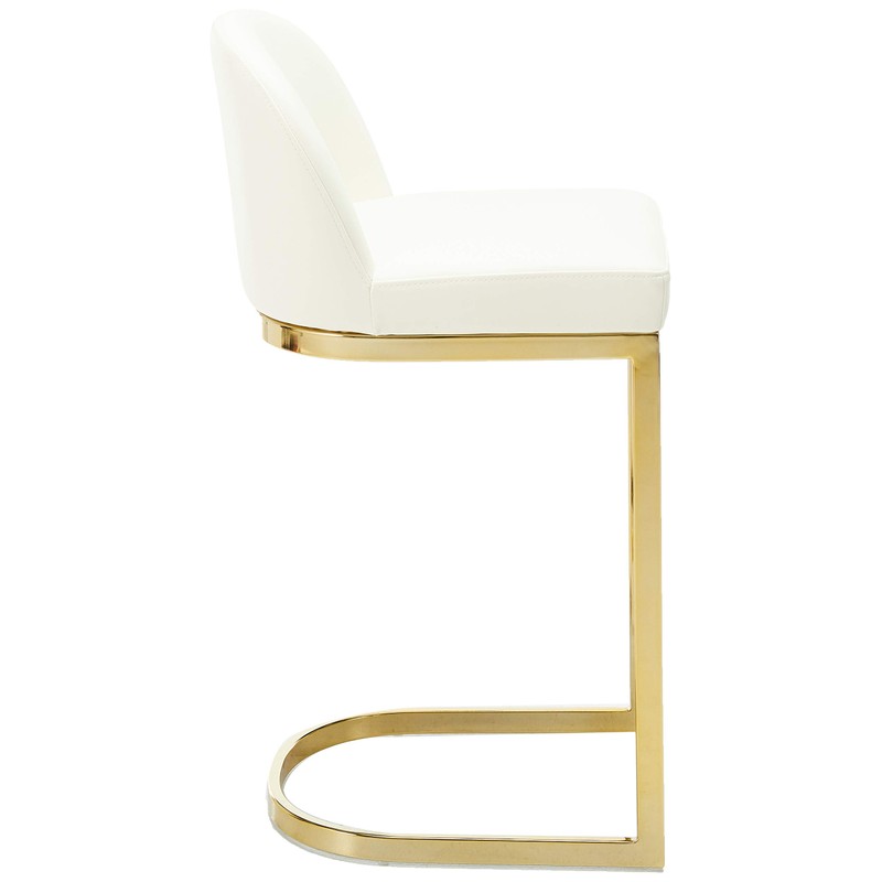 Iconic Home Xander Bar Stool Chair PU Leather Upholstered Armless