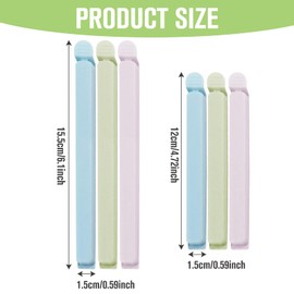 12 Pack Large Food Bag Clips, Long Bag Clips for Food Storage, Sturdy Plastic Food Clips Reusable Colorful Sealing Clips for Snack, Coffee, Home, Kitchen, Travel, Camping(15.5cm&12cm) (12)