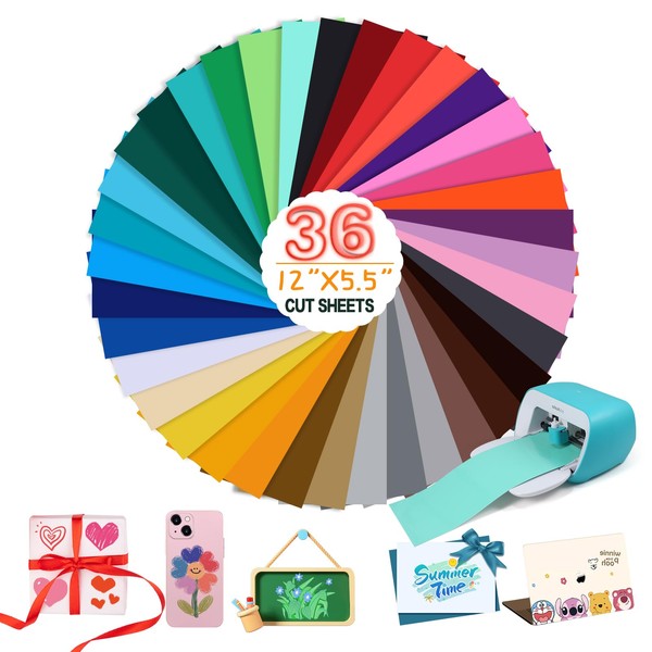 moinkerin 36 Pieces Vinyl Film Plotter 30.5 x 14 cm