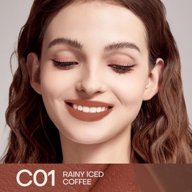 Mistine Lipstick Thai Latte Sheer Creamy Rouge Velevt Matte Finish Lipstick for Women Non-sticky Lipstick C01 Rainy Iced Coffee 3.5g, 1 Count