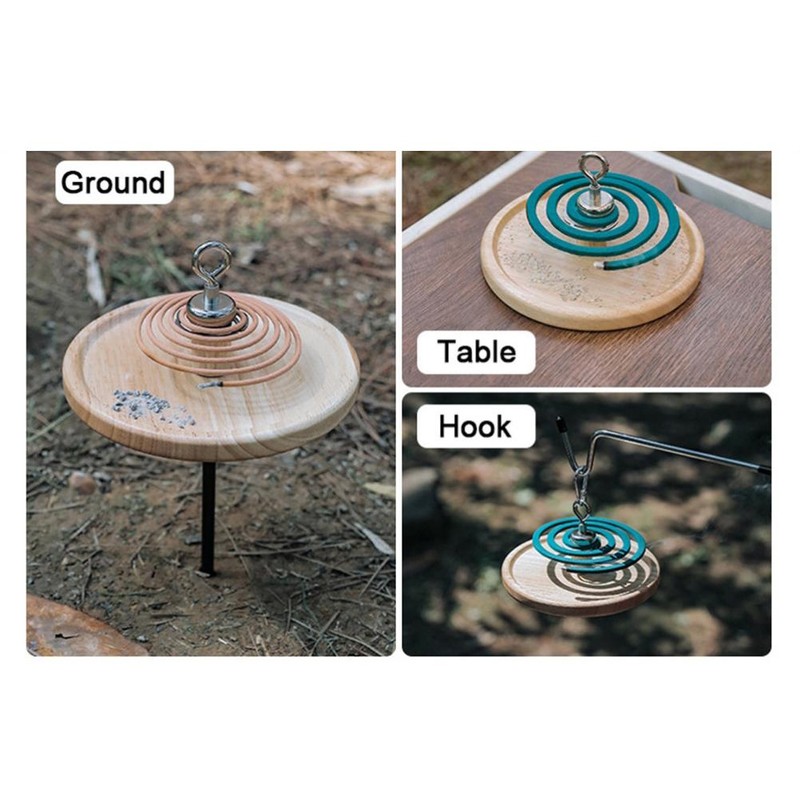 Portable Mosquito Coil Holder Multifunctional Magnetic Removable Oak Mosquito Coil
