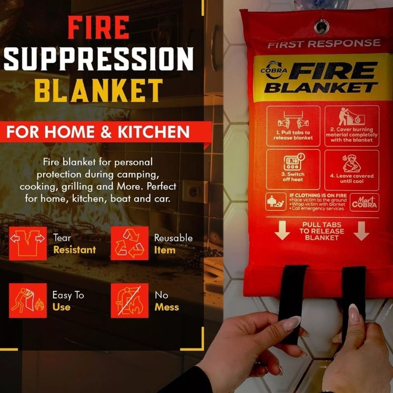 Mart Cobra Fire Blanket – Emergency Fire Suppression for Home
