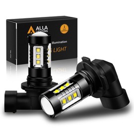 Alla Lighting HB4 9006 LED Fog Light Bulbs, 6000K Xenon White Xtreme Super Bright 80W High Power Chipsets 12V for Cars, Trucks, SUVs, Vans,