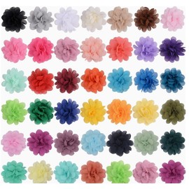40 Stück 5cm Chiffon Blumen Haarspangen Barrettes, Rutschfeste Florale Haarnadeln Zubehör für Baby Mädchen, Kleinkinder, Kinder, Teenager ansteckblume - simulation blume haarnadel kopfschmuck