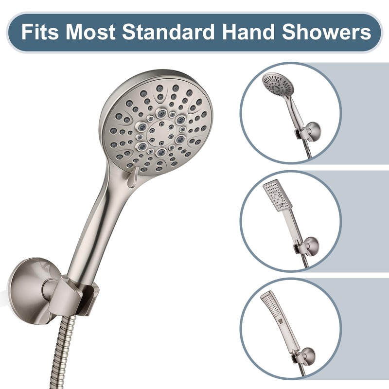 BRIGHT SHOWERS Strong Adhesive Shower Head Holder with Dual Angle