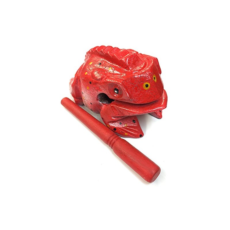 Wooden frog instrument large size 8"X 3"X 4"