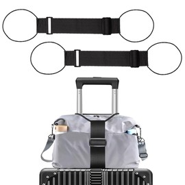 IKOPFLN Pack of 2 Elastic Fastening Straps for Luggage, Adjustable Luggage Straps for Suitcases, for Attaching Bags, Portable Travel Suitcase Accessories, AB