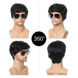 Wig, Fluffy Wig, Men's Wig, Haircut, Full Wig, For Hair, Short, Men's Wig, Handsome, Stylish, Fashion, Business, Short Hair, Natural, Breathable (A)