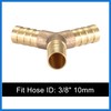 VekAuto 10mm 3/8" ID Brass Barb Splicer Fitting Y-Shaped 3