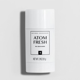 Atom Fresh Natural Deodorant, Long-Lasting Odor Control, Solid Stick, Aluminum Free, Baking Soda Free and Skin Safe, 2.9 Oz, Iris Cedar Marine