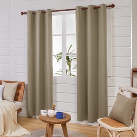 Deconovo Grommet Blackout Curtains for Living Room, Room Darkening Thermal Insulated Window Curtain, Khaki,42x108-inch,1 Panel