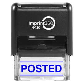 Imprint 360 Posted with Upper and Lower Bars, Heavy Duty Commercial Self-Inking Rubber Stamp