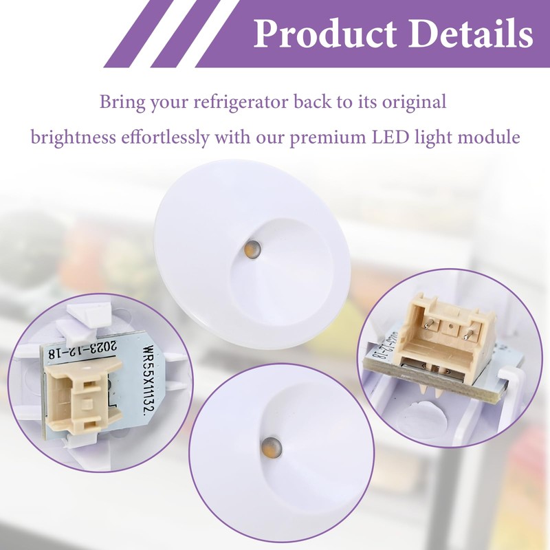WR55X11132 WR55X25754 Refrigerator Led Light and Cover Assembly For GE