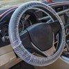 100PCS Disposable Steering Wheel Cover, Universal Plastic Transparent Car Steering