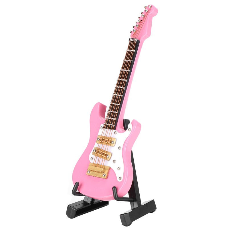 Guitar Decoration Miniature Ornaments Mini Musical Instrument Model Gift Pink