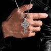 Twoowl Celtic Cross Necklace for Men 925 Sterling Silver Viking