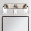 MELUCEE Brushed Nickel Bathroom Light Fixture with Clear Glass Shade,