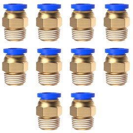 SENRISE - Raccordo a innesto, raccordi pneumatici maschio, filettatura di raccordo ad aria a sgancio rapido, 10 pezzi (8 mm 1/4")
