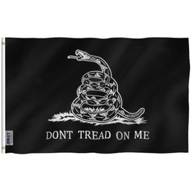 Anley Fly Breeze 3x5 Foot Black Dont Tread On Me Flag - Vivid Color and Fade Proof - Canvas Header and Double Stitched - Flags Polyester with Brass Grommets 3 X 5 Ft
