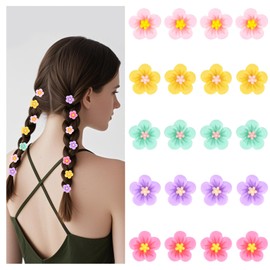 Pruadeor 20PCS Bunte Mini Blumen Haarklammern, Haarspangen Mädchen, Haarklammer Klein, Damen & Kinder Haaraccessoires