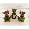Gerson Spring Decor - Garden Friends Highland Cow Figurine 3pc