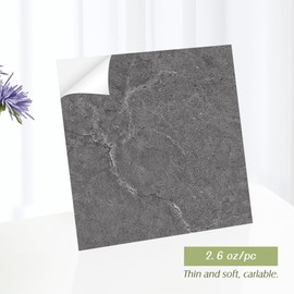 Vinyl Flooring Peel and Stick Floor Tile Stick on Floor Tile Self Adhesive Waterproof Bathroom 12 x 12 Inch Floor Tile for Dining Room, Bedroom,Living Room (Deep Grey Marble)(60 Pack 60 Sq.Ft)