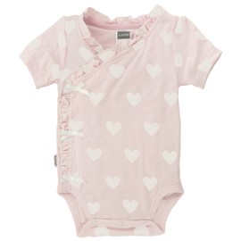 Kushies Baby Girls Bodysuit Short Sleeves, Light Pink Print, 1 Month