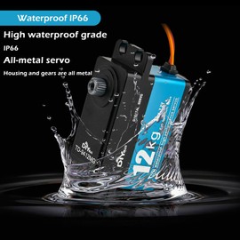 Wishiot TD-9412 12KG Low Profile Servo Full Metal High Torque RC Digital Servo 180° IP67 Waterproof Servo High Speed for 1/10 RC Car