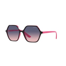 Vogue Eyewear Women's Vo5361s Sunglasses, Top Black/Fuchsia/Pink Gradient Blue, 55 mm