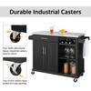 Yaheetech Kitchen Cart with Stainless Steel Top and Storage Cabinet,