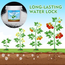 XSEINO 5LB Water Storing Crystals for Plants, Water Gel Solves Plant Over-Watering and Drought Problems, Keeps The Soil Moist, Small Water Storing Polymer Crystals for Plants