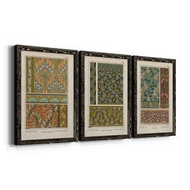 Wall Décor, Livingroom Wall Art,Modern, Industrial, Cape Cod, Colonial, Victorian, Architecture, Black Barnwood Framed Canvas, 3 Piece Set, Nouveau Decorative VII 17X20