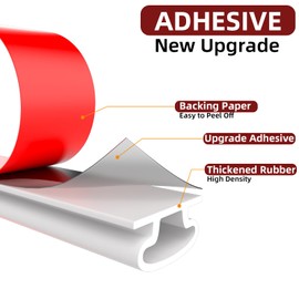 Weather Stripping Door Seal Strip,Door Weather Stripping,Self-Adhesive Door Seal Strip for Door Frame Weatherstripping Soundproofing Insulation Sealing Strip for Windows (White, 33FT)