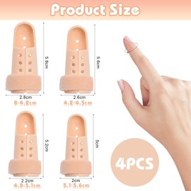 VEGCOO 4 PCS Plastic Finger Splints, Trigger Finger Cots, Finger Immobilizer, Mallet Finger Brace Mallet Dip Finger Support for Sport Injuries, Broken Knuckle Immobilization