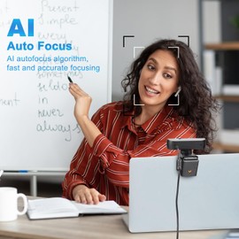 WINSAFE 4K Webcam for PC, 4K UHD Video Calling, PDAF AutoFocus, Dual Noise-Canceling Microphones, 70° FOV, 1080P@60FPS, Privacy Cover, USB Plug&Play, Works with Teams, Zoom, OBS, Skype, Google Meet